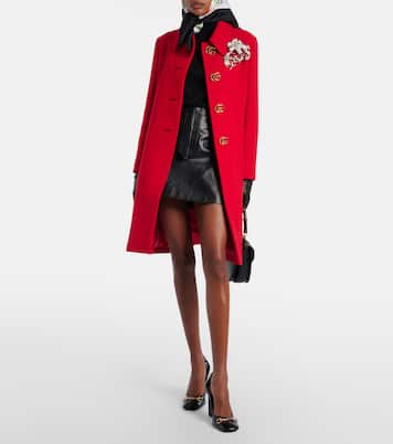 Leather zip-up miniskirt | Gucci