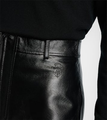 Leather zip-up miniskirt | Gucci