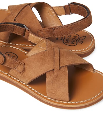 Plage-Stitch Cross suede sandals | Pom d'Api