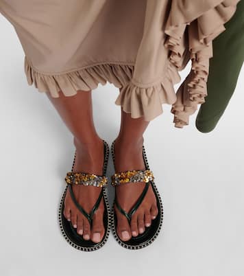 Sandalen aus Leder mit Pailletten | Dries Van Noten