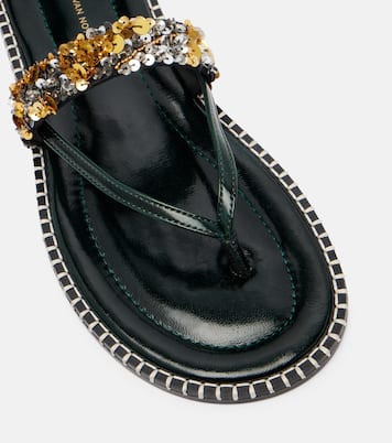 Sandalen aus Leder mit Pailletten | Dries Van Noten