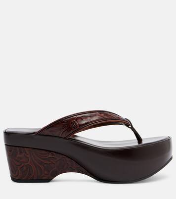Embossed leather thong sandals | Dries Van Noten