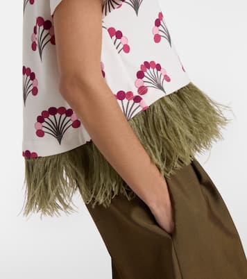 Camiseta La Scala de jersey estampada con plumas | La DoubleJ