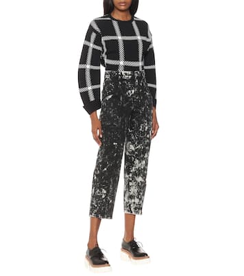 Galaxy printed high-rise cropped jeans | Stella McCartney