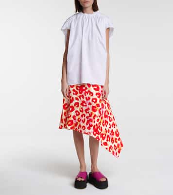 Leopard-print sablé midi skirt | Marni