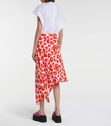 Leopard-print sablé midi skirt | Marni