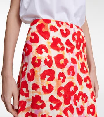 Leopard-print sablé midi skirt | Marni