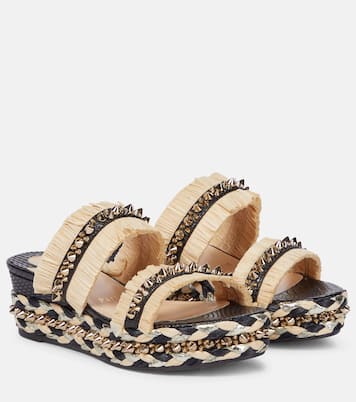Voltinoudou raffia wedge sandals | Christian Louboutin