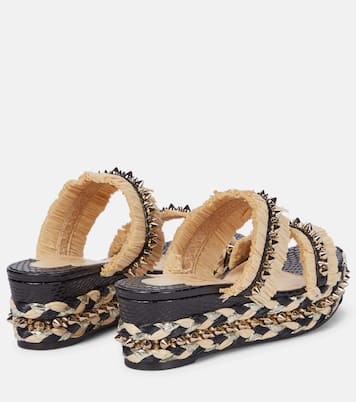 Voltinoudou raffia wedge sandals | Christian Louboutin