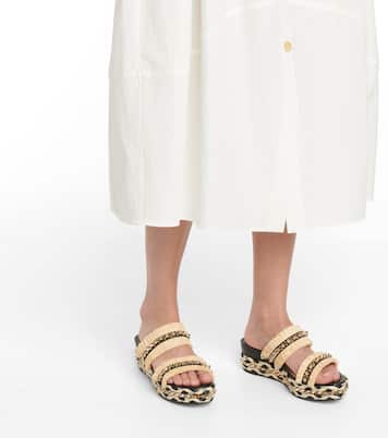 Voltinoudou raffia wedge sandals | Christian Louboutin