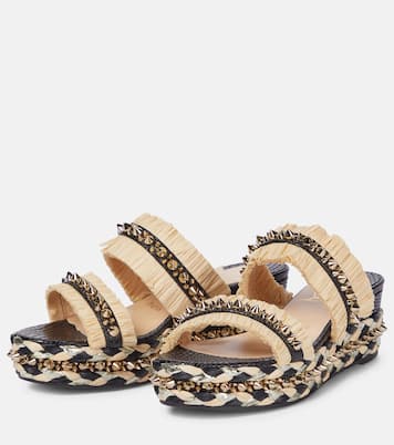 Voltinoudou raffia wedge sandals | Christian Louboutin