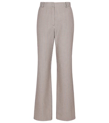 Houndstooth wool and cotton straight pants | Magda Butrym