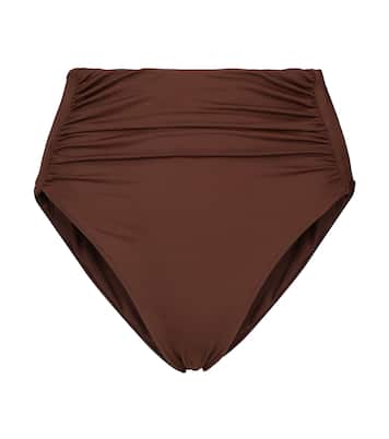 Ruched high-rise bikini bottoms | Self-Portrait