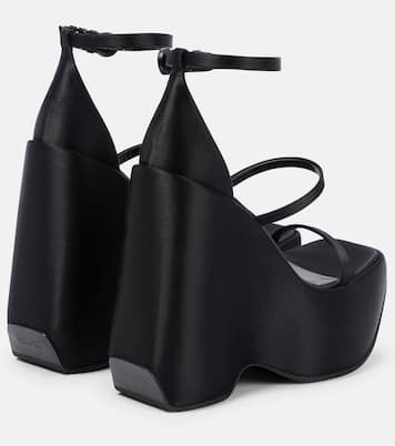 Triplatform satin platform sandals | Versace