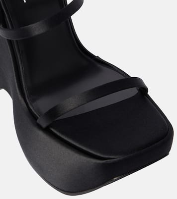 Triplatform satin platform sandals | Versace