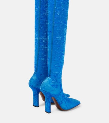 بوت لفوق الركبة من المخمل | Vetements