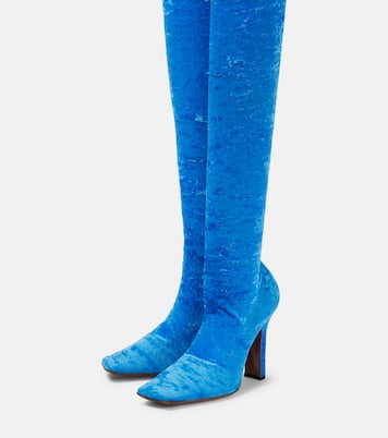 بوت لفوق الركبة من المخمل | Vetements