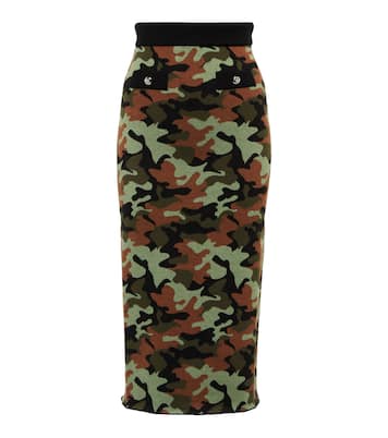 Falda midi de camuflaje | Alessandra Rich