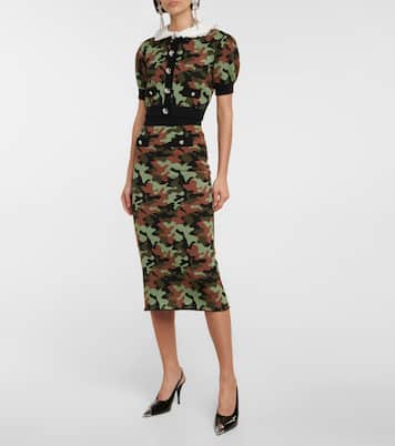 Falda midi de camuflaje | Alessandra Rich