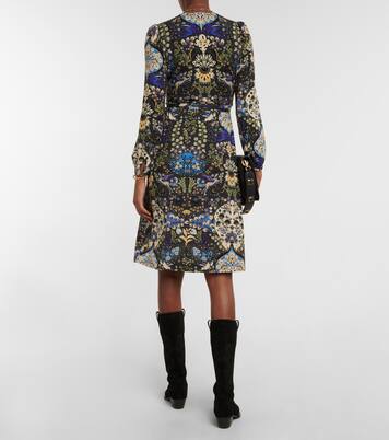 Printed wrap wool-blend midi dress | Etro