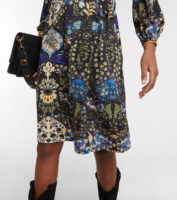 Printed wrap wool-blend midi dress | Etro