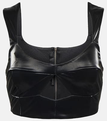 Cropped-Top aus Lederimitat | Rotate