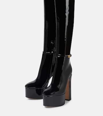 Tan-Go patent leather over-the-knee boots | Valentino Garavani