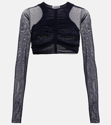 Ruched mesh crop top | Jean Paul Gaultier