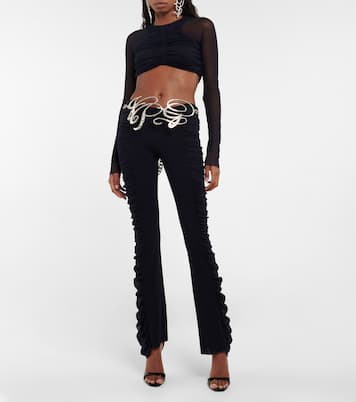 Ruched mesh crop top | Jean Paul Gaultier