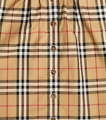 Blusa en mezcla de algodón con Burberry Check | Burberry Kids