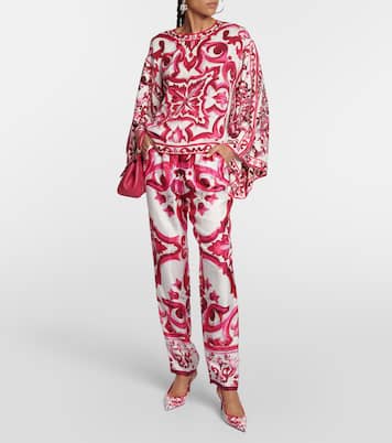 Pantaloni regular in twill di seta | Dolce&Gabbana