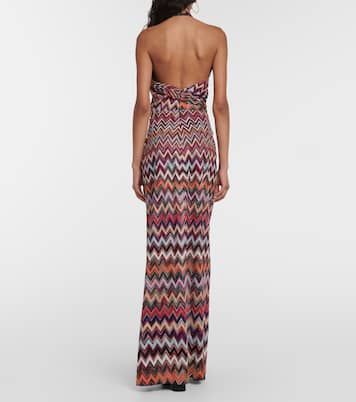 Vestido largo de lamé en zigzag | Missoni