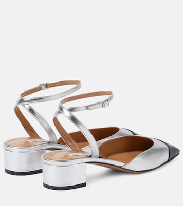 French Flirt 35 metallic leather pumps | Aquazzura