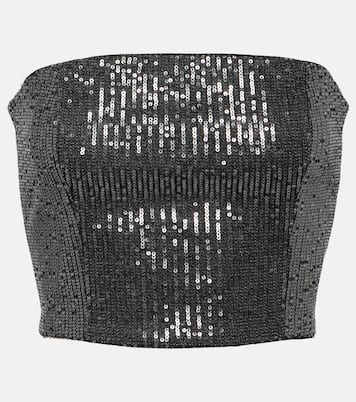 Twill sequined tube top | Rotate