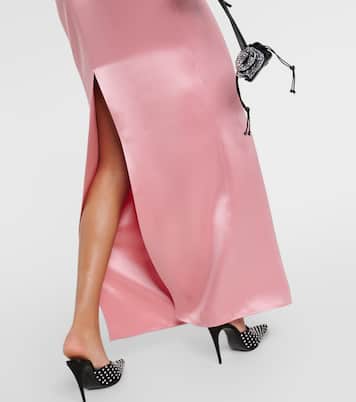 Robe longue asymétrique en soie à fleurs | Magda Butrym