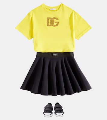 Portofino logo leather sneakers  | Dolce&Gabbana Kids