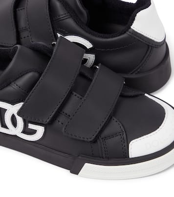 Portofino logo leather sneakers  | Dolce&Gabbana Kids