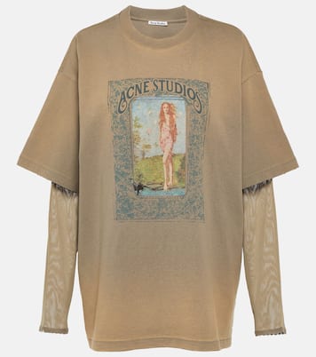 Layered printed cotton jersey T-shirt | Acne Studios