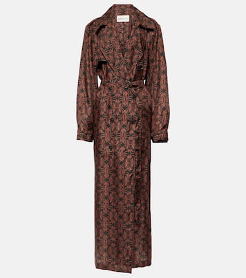 Trench in raso di seta con stampa | Dries Van Noten