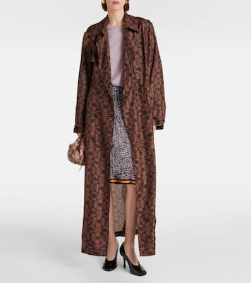 Trench in raso di seta con stampa | Dries Van Noten