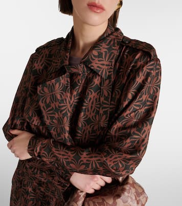 Trench in raso di seta con stampa | Dries Van Noten