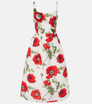 Robe midi Poppy brodée | Oscar de la Renta