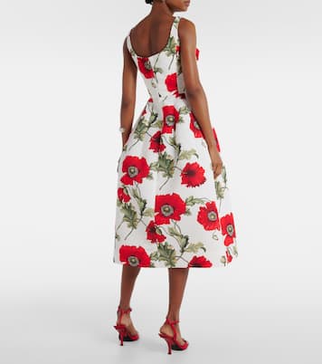 Robe midi Poppy brodée | Oscar de la Renta