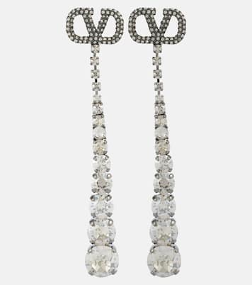 VLogo Signature embellished drop earrings | Valentino