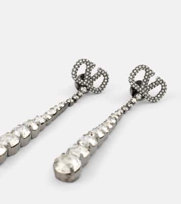 VLogo Signature embellished drop earrings | Valentino