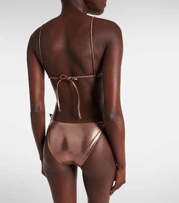 Bikini-Höschen Ties aus Lamé | Jade Swim