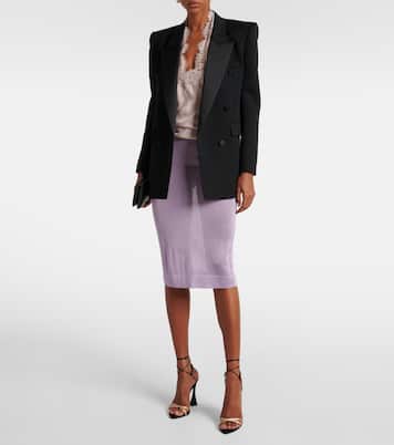Top in charmeuse di seta con pizzo | Saint Laurent