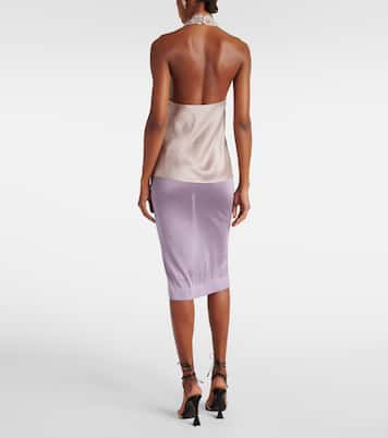 Top in charmeuse di seta con pizzo | Saint Laurent