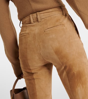 Pantaloni regular Coleman in suede | Joseph