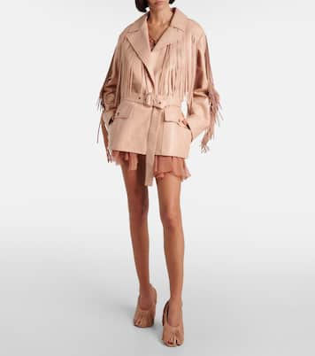 Giacca in pelle con frange | Chloé